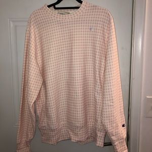 Champion pink checkered crewneck